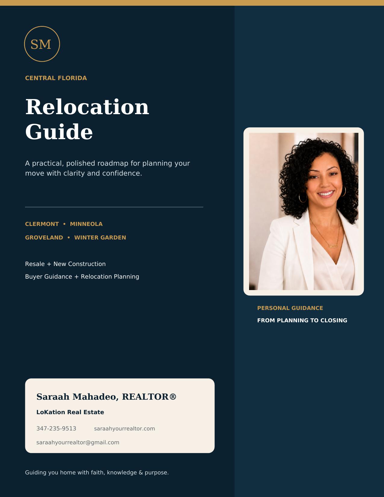 Cover of Saraah Mahadeo's Central Florida Relocation Guide
